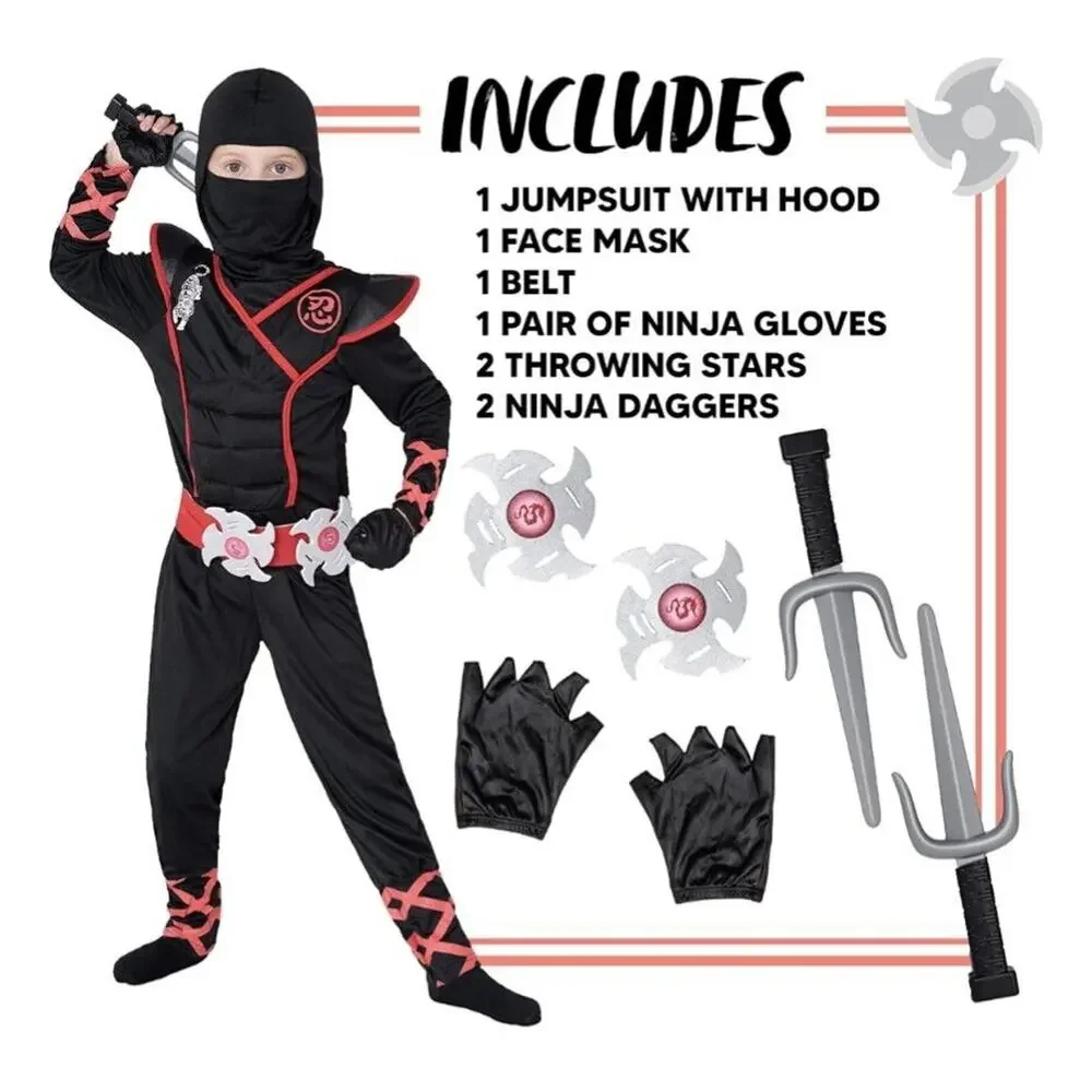 Spooktacular Creations‎ Boys Ninja Deluxe Costume for Kids Black XXL